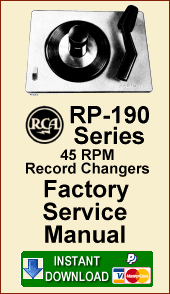 RCA RP-190 Record Changer Service Manual
