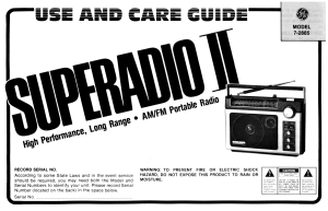 GE Superadio II Operating Instructions